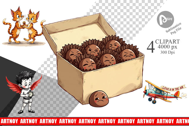 Clipart Retro Sarcastic Valentine Vintage Watercolor Sublimation artnoy 