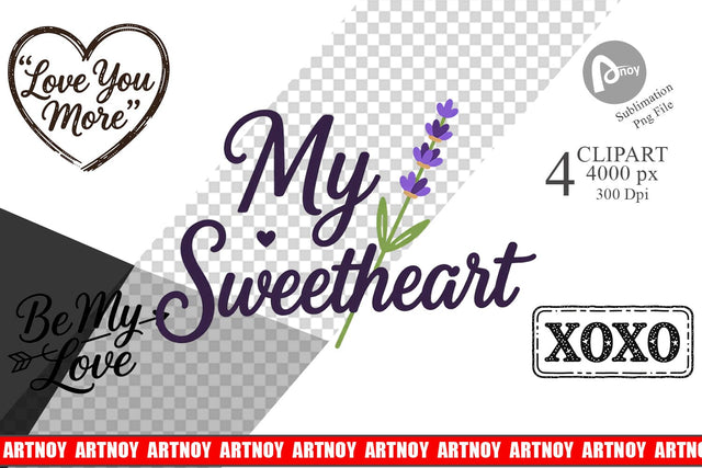 Clipart Rustic Farmhouse Valentine Quotes Sublimation artnoy 