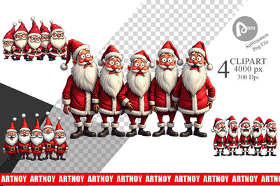 Clipart Santa Emotion Extravaganza Sublimation artnoy 