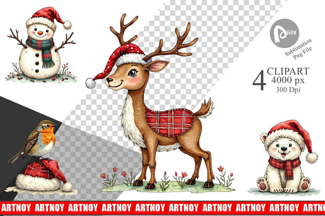 Clipart Santa Hat Whimsy Sublimation artnoy 