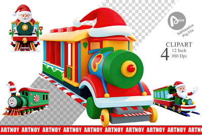 Clipart Santa Train Sublimation artnoy 