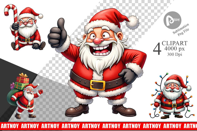 Clipart Sarcastic Santa Sublimation artnoy 