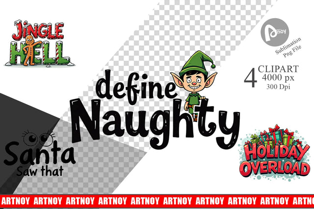 Clipart Sarcastic Santa's Workshop Quotes Sublimation artnoy 