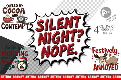 Clipart Sarcastic Santa's Workshop Quotes Sublimation artnoy 