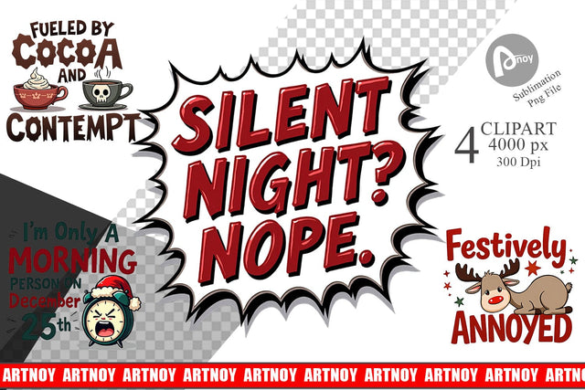 Clipart Sarcastic Santa's Workshop Quotes Sublimation artnoy 