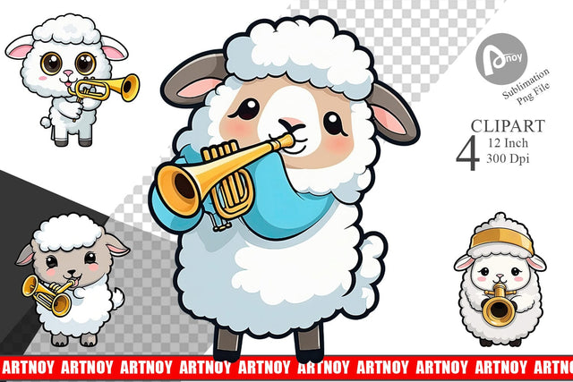 Clipart Sheep New Year Sublimation artnoy 