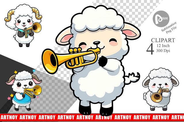 Clipart Sheep New Year Sublimation artnoy 