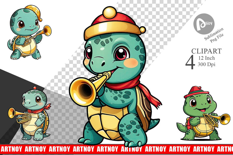 Clipart Turtle New Year Sublimation artnoy 