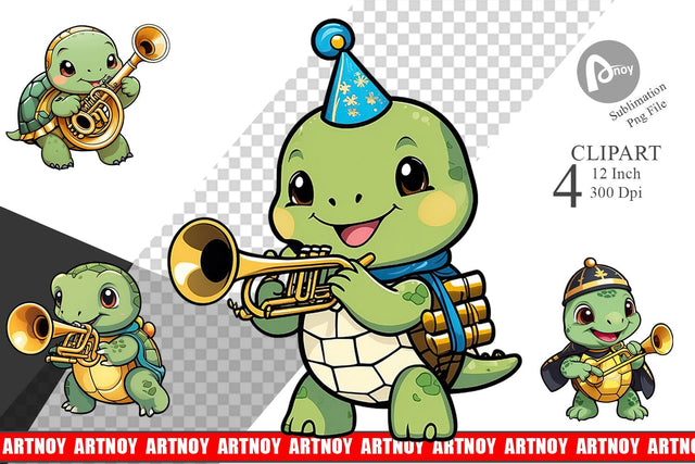 Clipart Turtle New Year Sublimation artnoy 