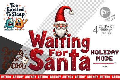 Clipart Ugly Cute Christmas Countdown: Quirky Quotes Sublimation artnoy 