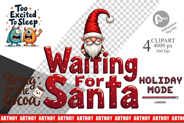 Clipart Ugly Cute Christmas Countdown: Quirky Quotes Sublimation artnoy 