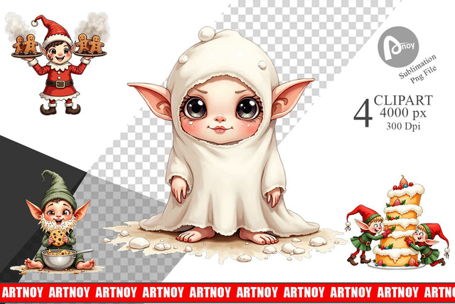 Clipart UglyCute Christmas Bake-Off Disaster Sublimation artnoy 