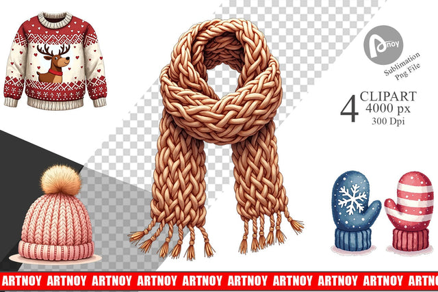 Clipart UglyCute Christmas Sweaters Sublimation artnoy 