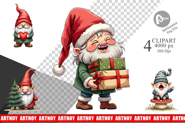Clipart UglyCute Nordic Gnomes Sublimation artnoy 