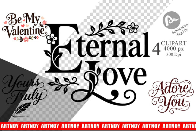 Clipart Victorian Romance Valentine Quotes Sublimation artnoy 