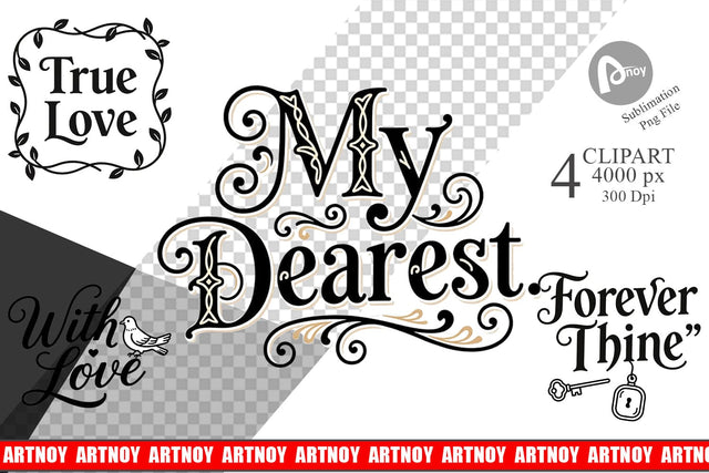 Clipart Victorian Romance Valentine Quotes Sublimation artnoy 