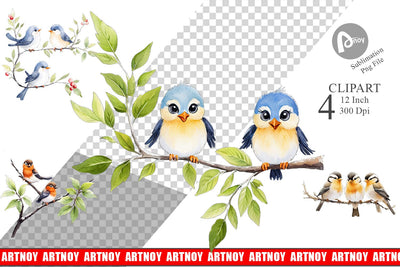 Clipart Watercolor Bird Sublimation artnoy 