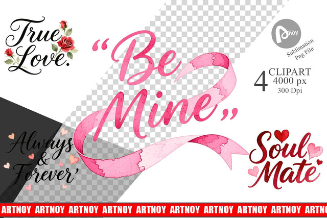 Clipart Watercolor Sweetheart Quotes Sublimation artnoy 