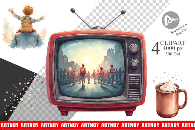 Clipart Watercolor Thanksgiving Parade Sublimation artnoy 