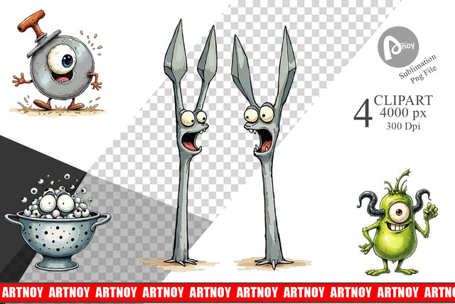Clipart Weary Utensils Sublimation artnoy 