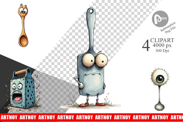 Clipart Weary Utensils Sublimation artnoy 