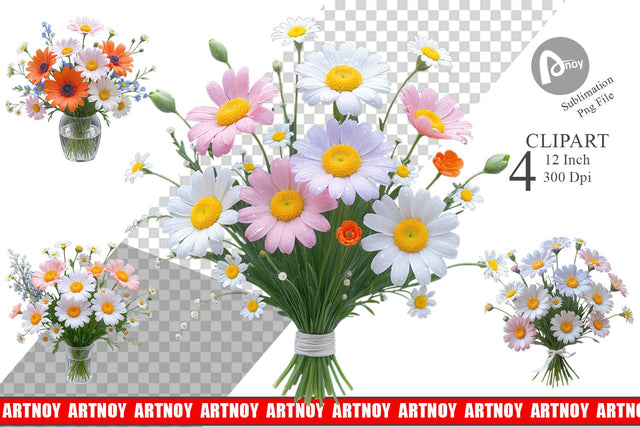 Clipart Wildflower Bouquet Sublimation artnoy 