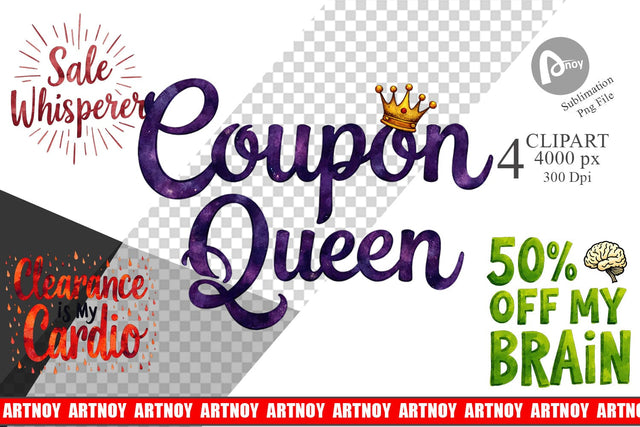 Clipart Witty Bargain Hunter Sublimation artnoy 