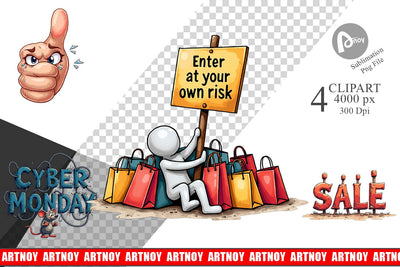 Clipart Witty Warning Icons Sublimation artnoy 