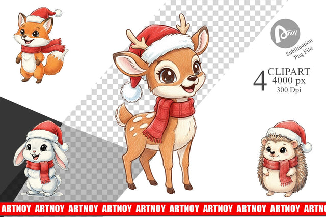 Clipart Woodland Animals Sublimation artnoy 
