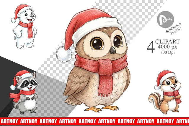 Clipart Woodland Animals Sublimation artnoy 