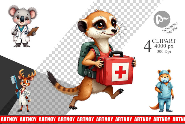 Clipart Woodland Healthcare Heroes Medical Animal Sublimation artnoy 