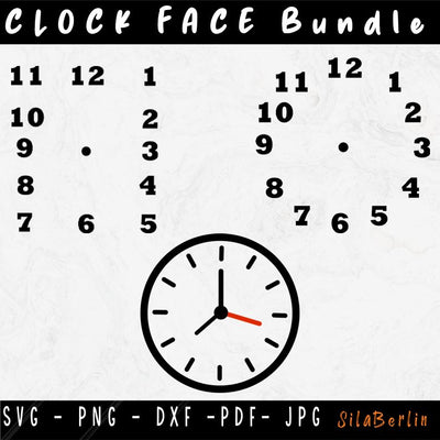 CLOCK FACE SVG Bundle, Clock face clipart, Clock face, Clock Face Cricut Cut File, Clock Face Template Dxf, svg for Cricut SVG SilaBerlin 