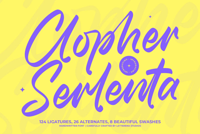 Clopher Serlenta - Handwritten Font Font Letterena Studios 