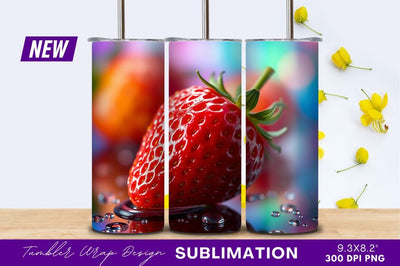 Close Up Fresh Strawberry With Water Droplets Sublimation Regulrcrative 