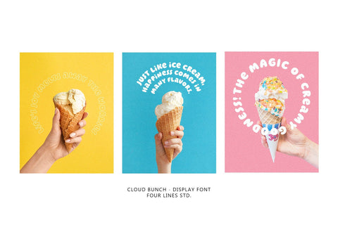 Cloud Bunch - Playful Display Typeface Font Four Lines Std. 