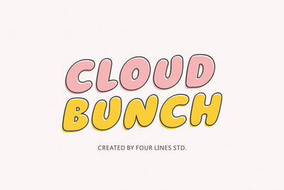 Cloud Bunch - Playful Display Typeface Font Four Lines Std. 