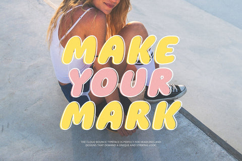 Cloud Bunch - Playful Display Typeface Font Four Lines Std. 