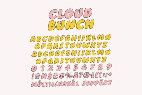Cloud Bunch - Playful Display Typeface Font Four Lines Std. 