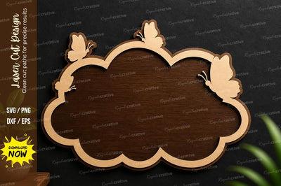 Cloud Frame Laser Cut Wall Art SVG Regulrcrative 