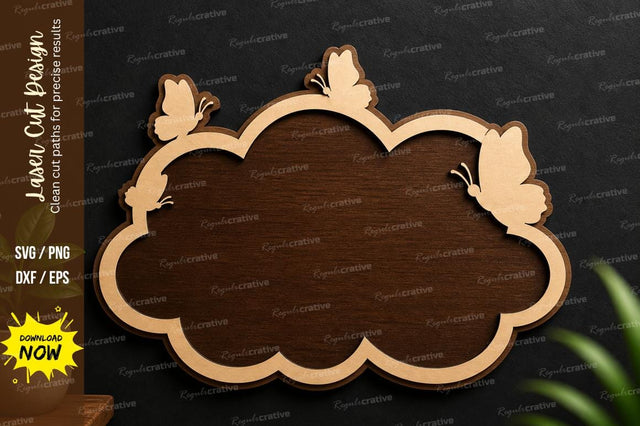 Cloud Frame Laser Cut Wall Art SVG Regulrcrative 
