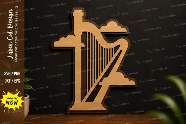Cloud Harp Laser Cut SVG Design SVG Regulrcrative 