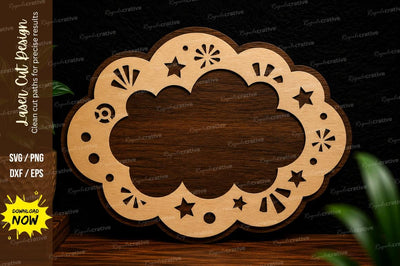Cloud Shape Frame Laser Cut SVG Design SVG Regulrcrative 