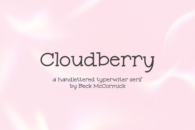 Cloudberry Typewriter Serif Font Beck McCormick 