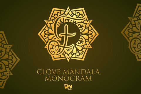 Clove Mandala Monogram Font Dm Letter Studio 