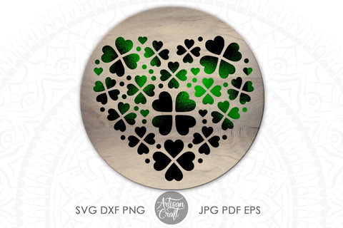 Clover heart, St Patrick SVG files, Heart and shamrock SVG SVG Artisan Craft SVG 