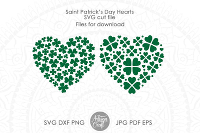 Clover heart, St Patrick SVG files, Heart and shamrock SVG SVG Artisan Craft SVG 