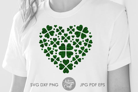 Clover heart, St Patrick SVG files, Heart and shamrock SVG SVG Artisan Craft SVG 