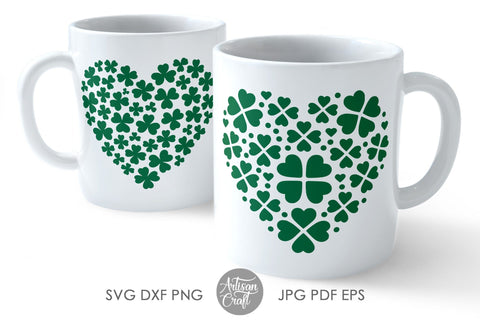 Clover heart, St Patrick SVG files, Heart and shamrock SVG SVG Artisan Craft SVG 
