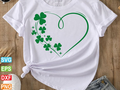 Clover Heart SVG, Lucky Svg, St Patricks Shirt SVG Creativeart88 