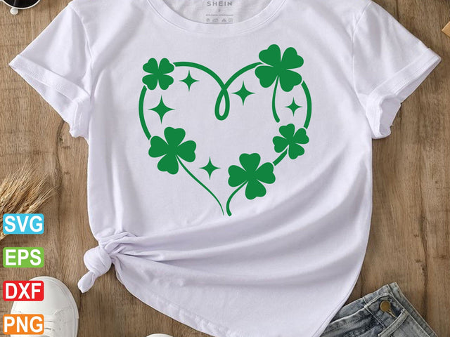 Clover Heart SVG, Lucky Svg, St Patricks Shirt SVG Creativeart88 